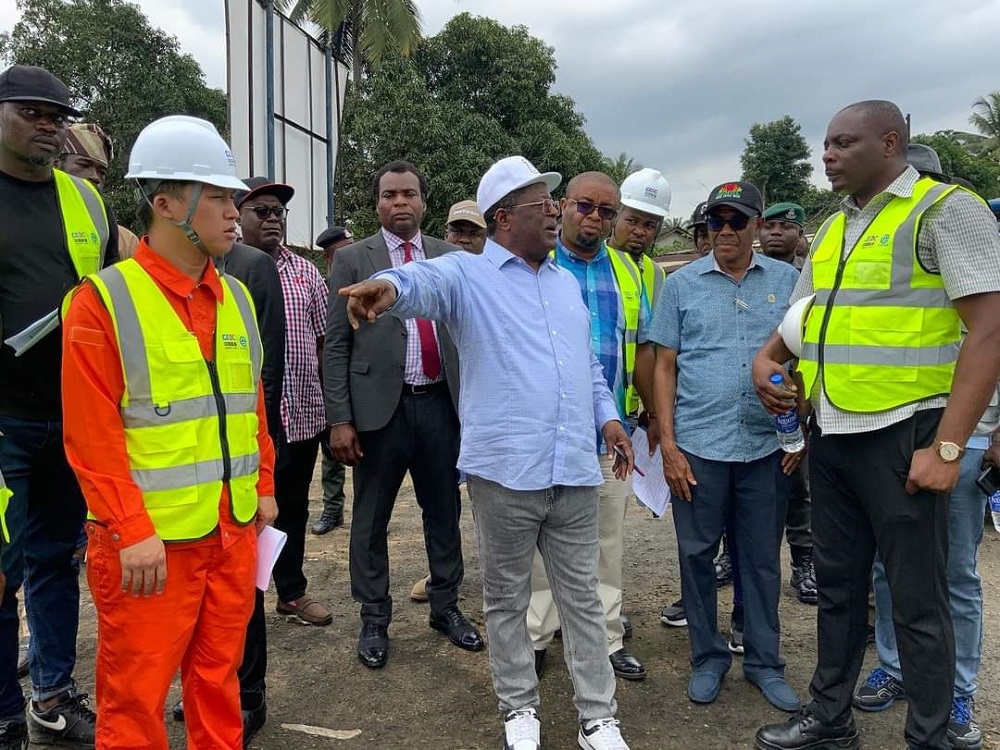 #Renewedhope…. The Honourable Minister, Federal Ministry of Works, H.E. Sen (Engr) David Nweze Umahi, CON during the inspection of the Rehabilitation and Dualization of Aba-Ikot Ekpene Road in Abia/Akwa States on the 21st September, 2023