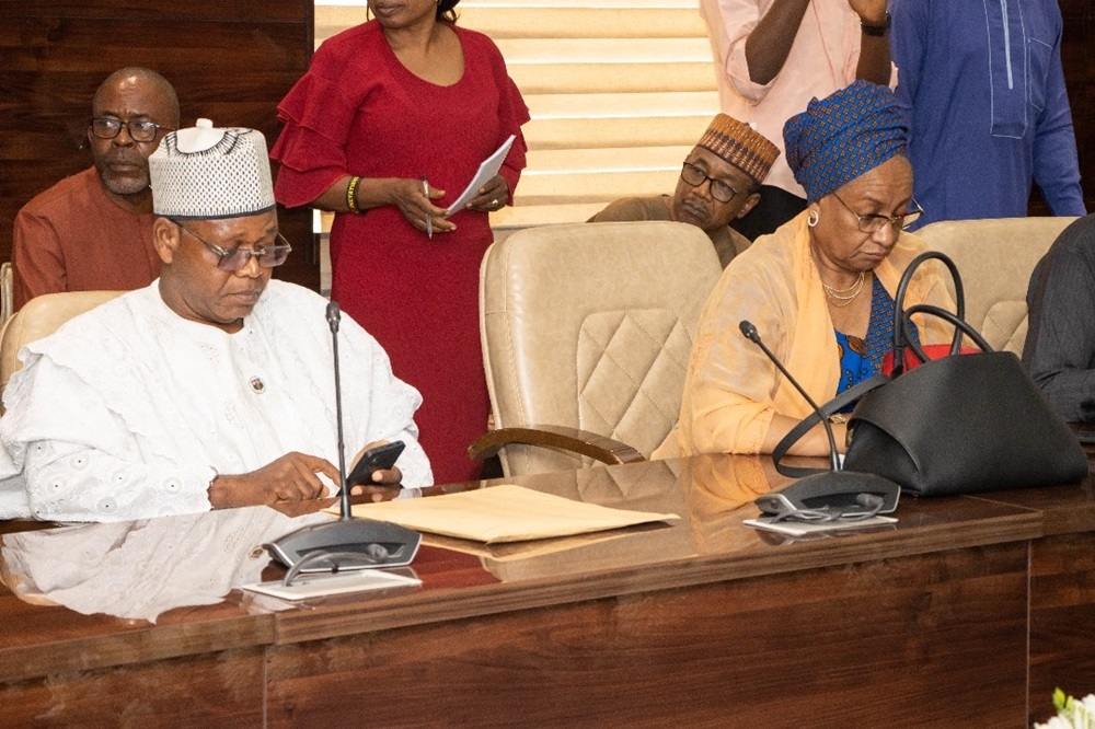 Meeting of Cement Manufacturers – Dangote Cement Plc, BUA Cement Plc, Larfarge Africa Plc & Cement Producers Association with the Honourable Minister of Industry, Trade & Investment, Dr. Doris Uzoka-Anite and the Honourable Minister of Works, Sen. Engr. Nweze David Umahi, CON held at the Office of the Honourable Minister of Works, Mabushi, Abuja on Monday, 19th February, 2024