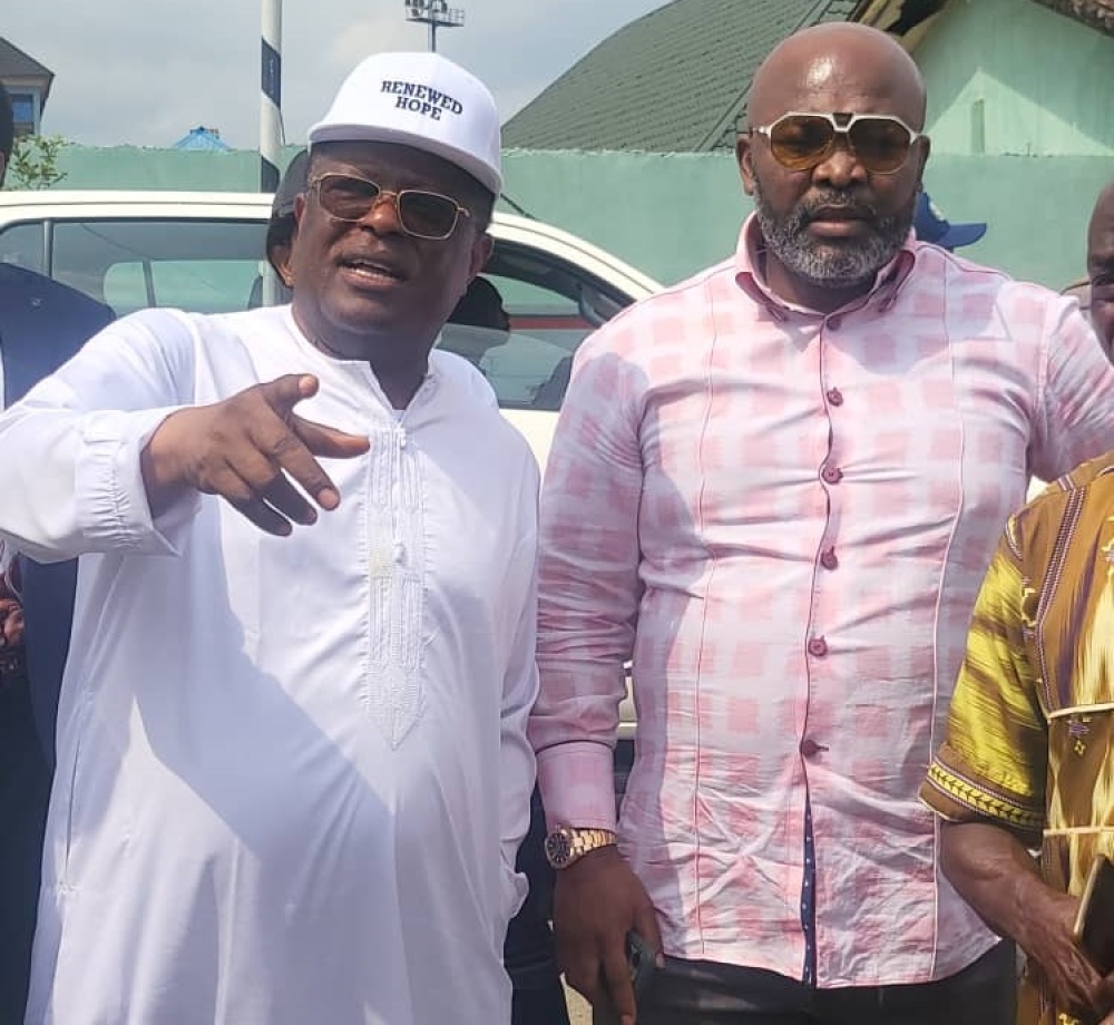 Honourable Minister of Works. His Excellency, Sen. Engr Nweze David Umahi CON during his inspection visit to the rehabilitation work at Enugu- Port Harcourt dual carriageway section 4( Aba-PH) executed by China Civil Engineering Construction Corporation Ltd (CCECC)