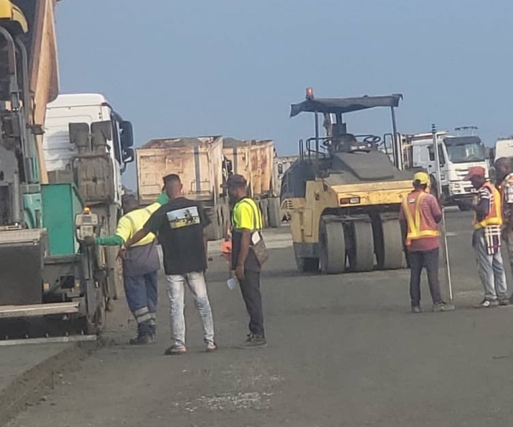 Honourable Minister of Works. His Excellency, Sen. Engr Nweze David Umahi CON during his inspection visit to the rehabilitation work at Enugu- Port Harcourt dual carriageway section 4( Aba-PH) executed by China Civil Engineering Construction Corporation Ltd (CCECC)